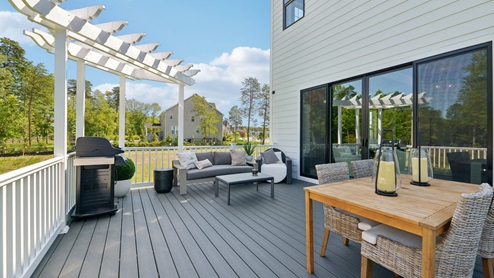 large patio split into 2 sections