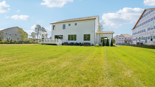 spacious back lawn