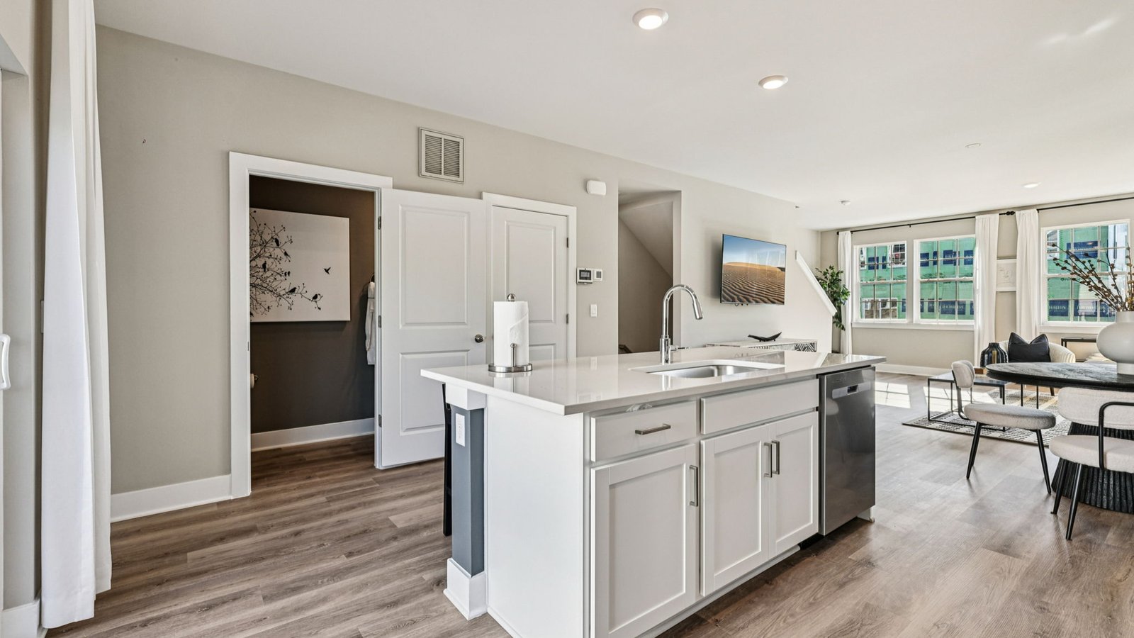 open concept kitchen with modern design