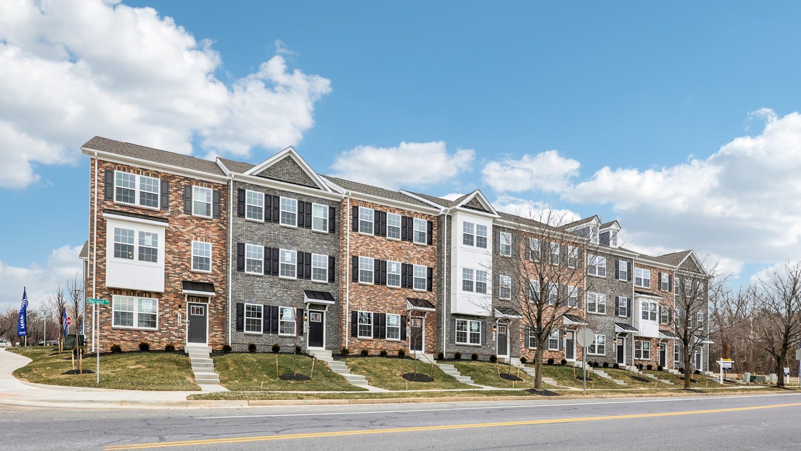 Row on townhomes garage in a back