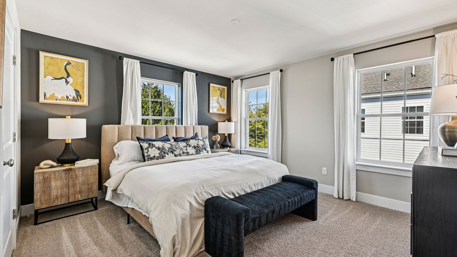 primary bedroom with modern design