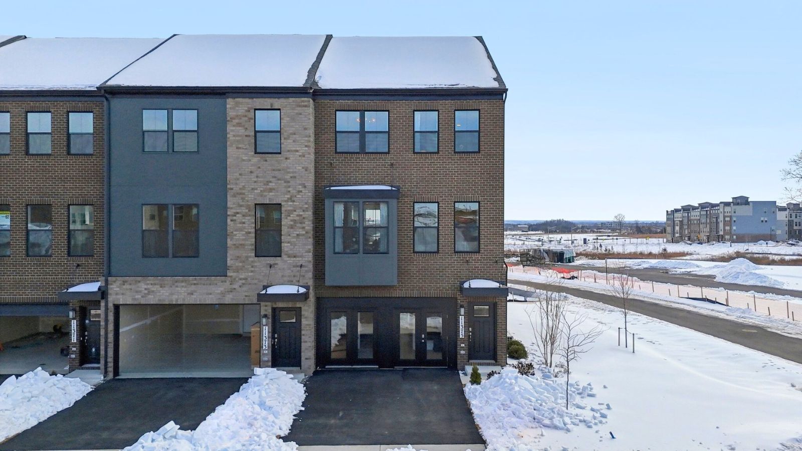 new townhome exterior open concept and modern design