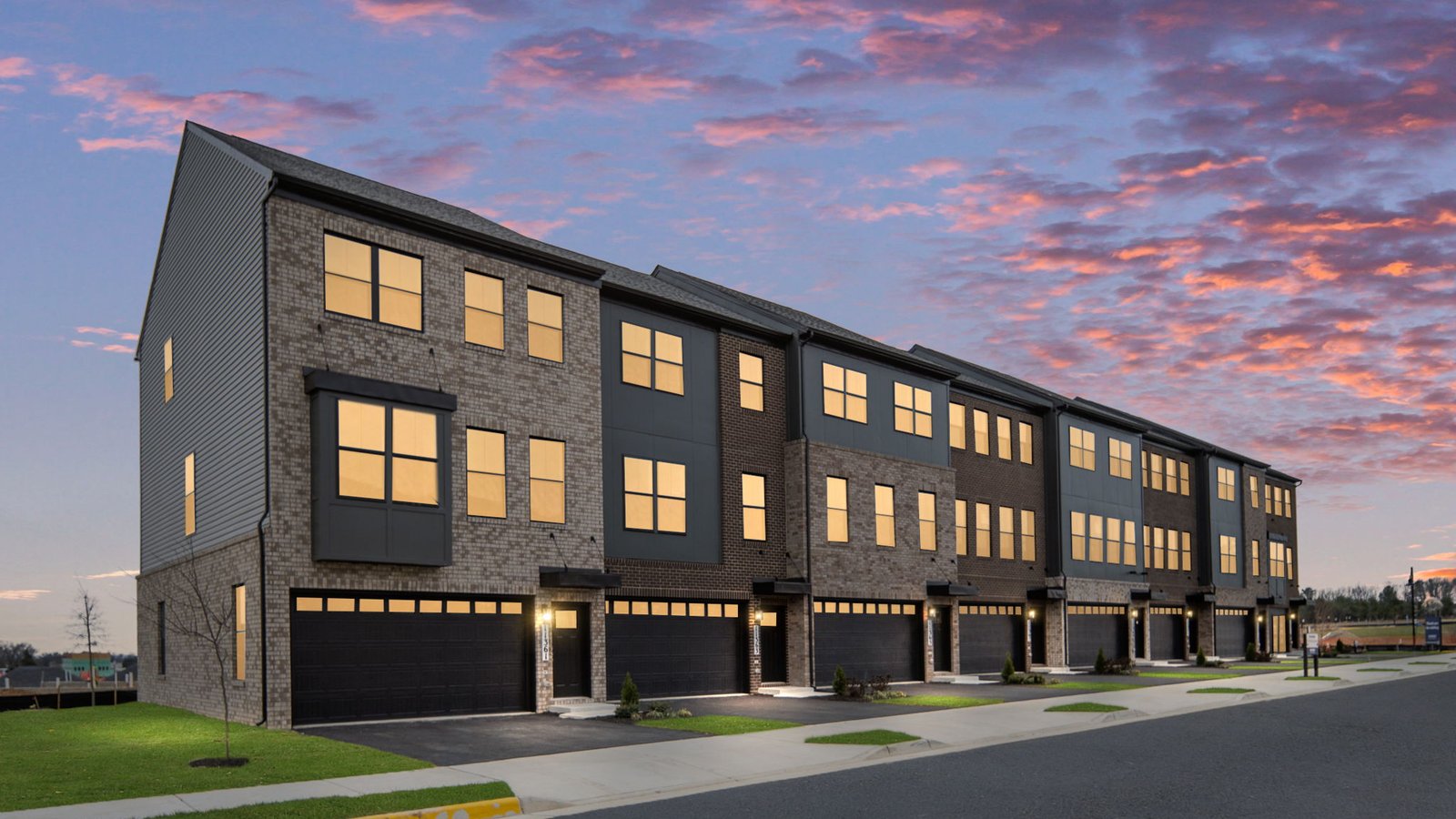 new townhome exterior open concept and modern design