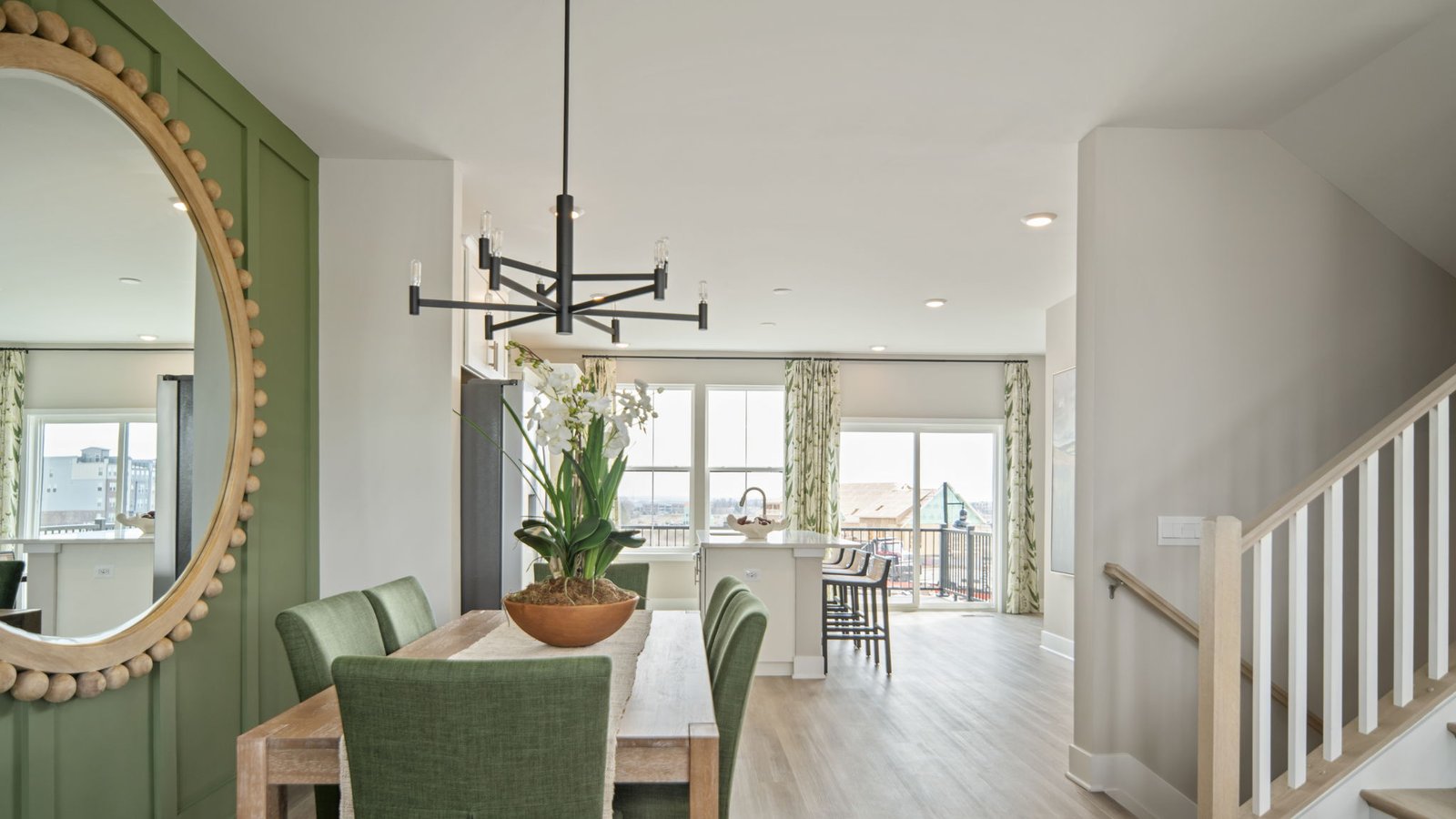 open dining and living space