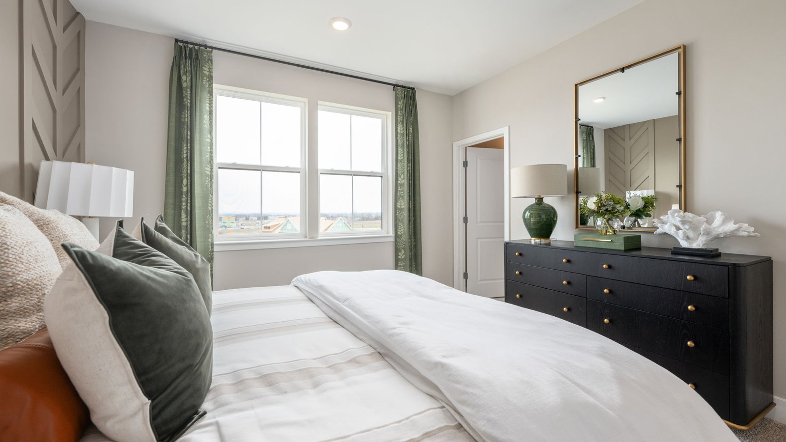 primary bedroom with modern design