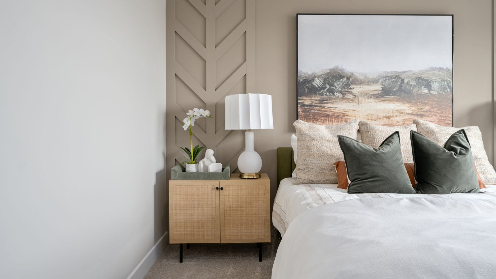 primary bedroom with modern design