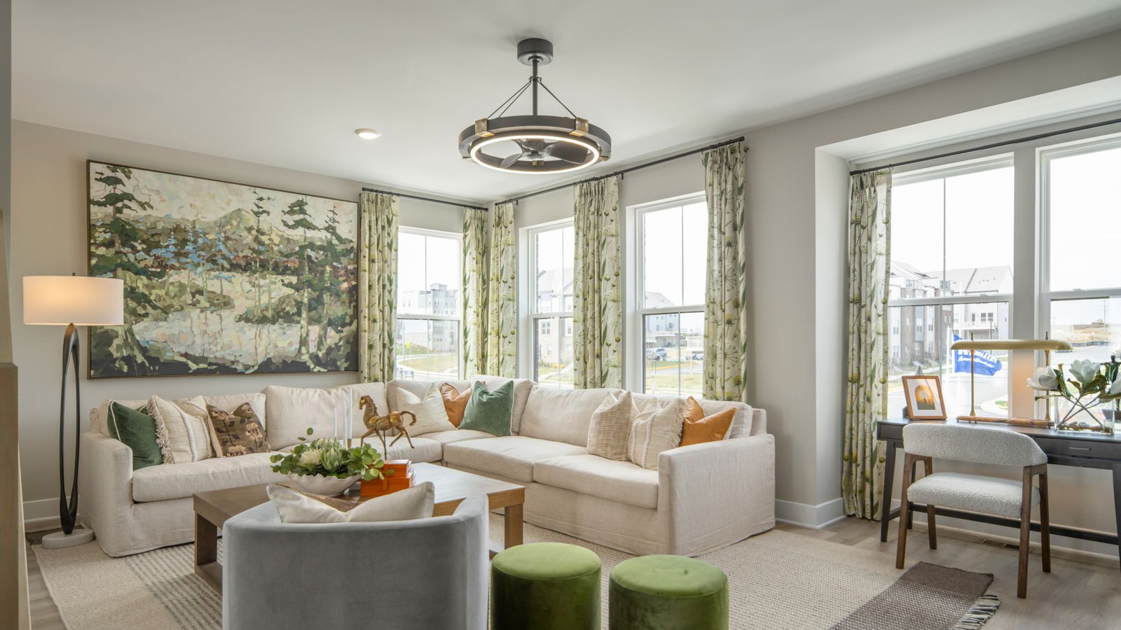 Open living room design in new construction Northern Virginia townhome