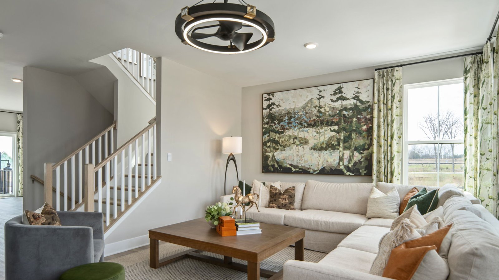 Open living room design in new construction Northern Virginia townhome