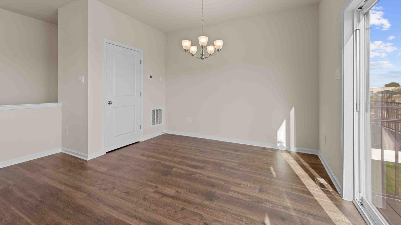 Dining room with access to the deck