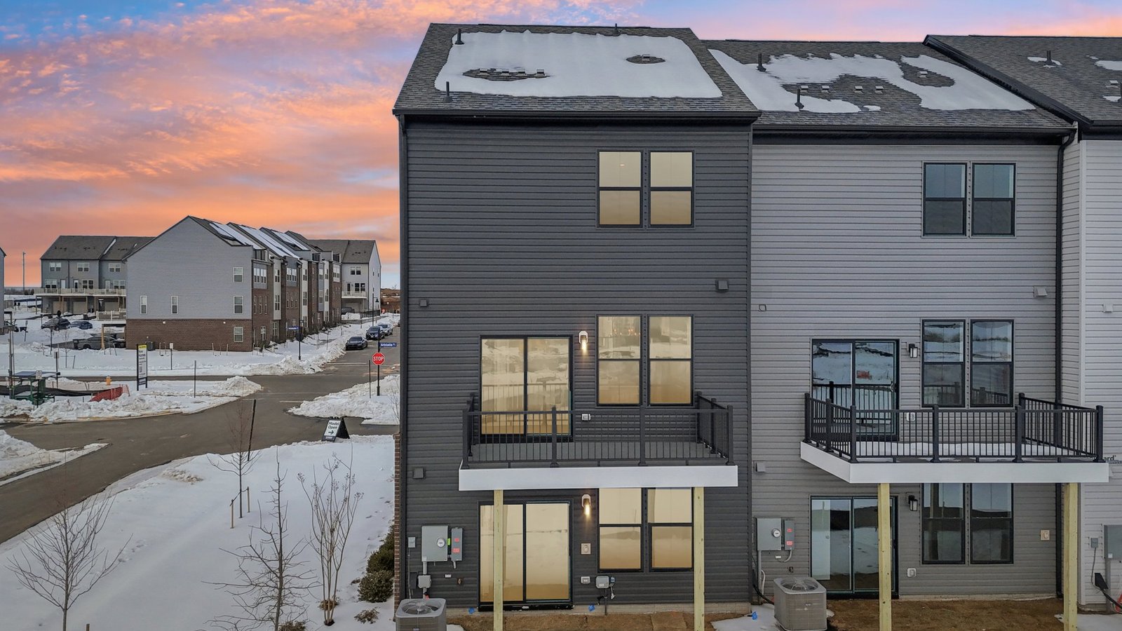 new townhome exterior open concept and modern design