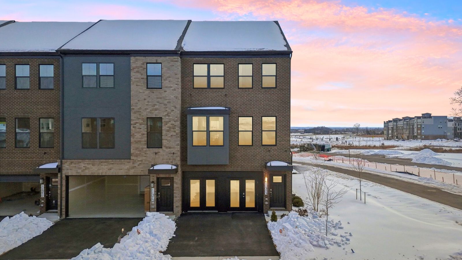 new townhome exterior open concept and modern design