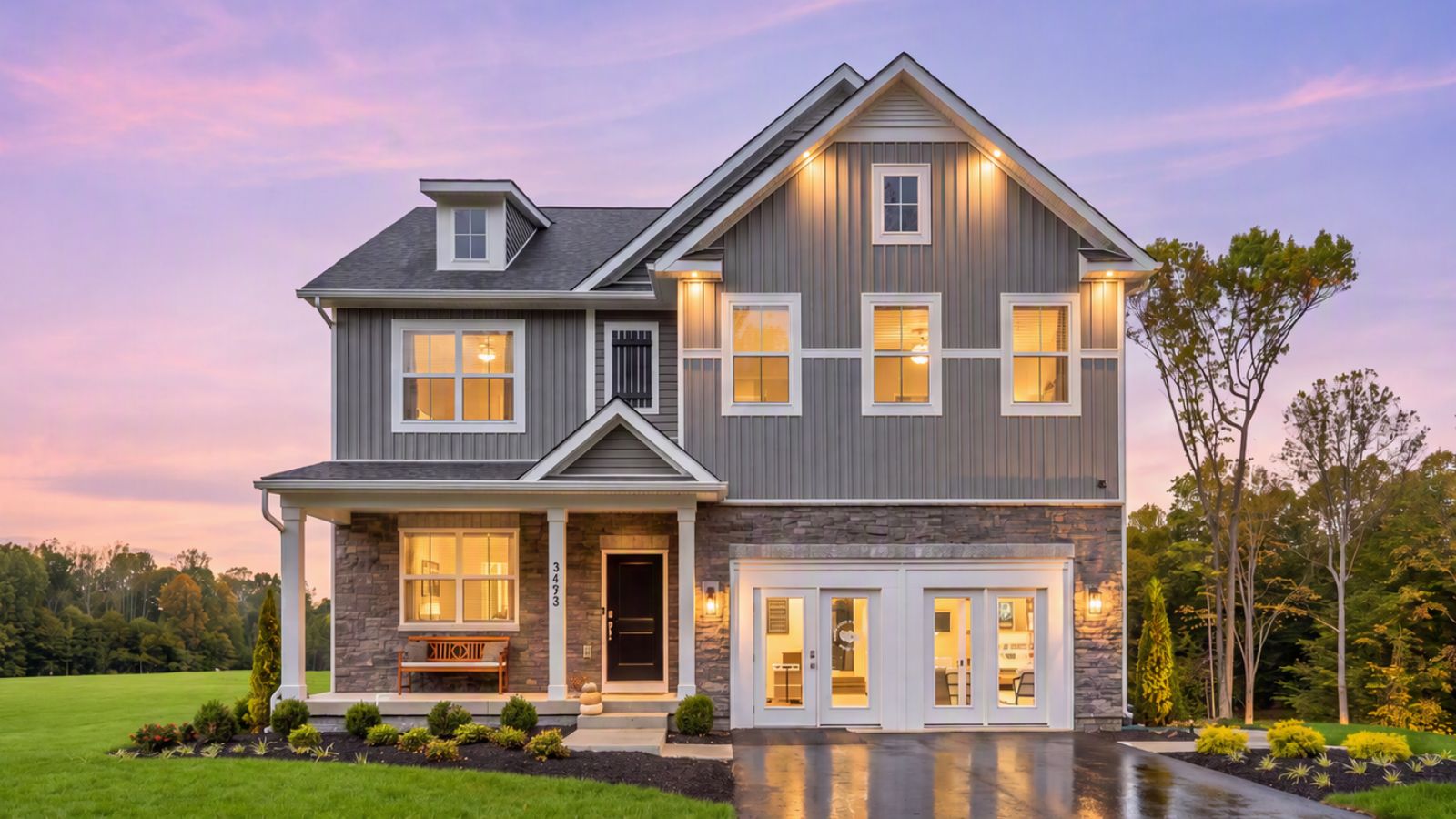New single-family home in King George, VA, featuring a spacious homesite and welcoming front exterior.