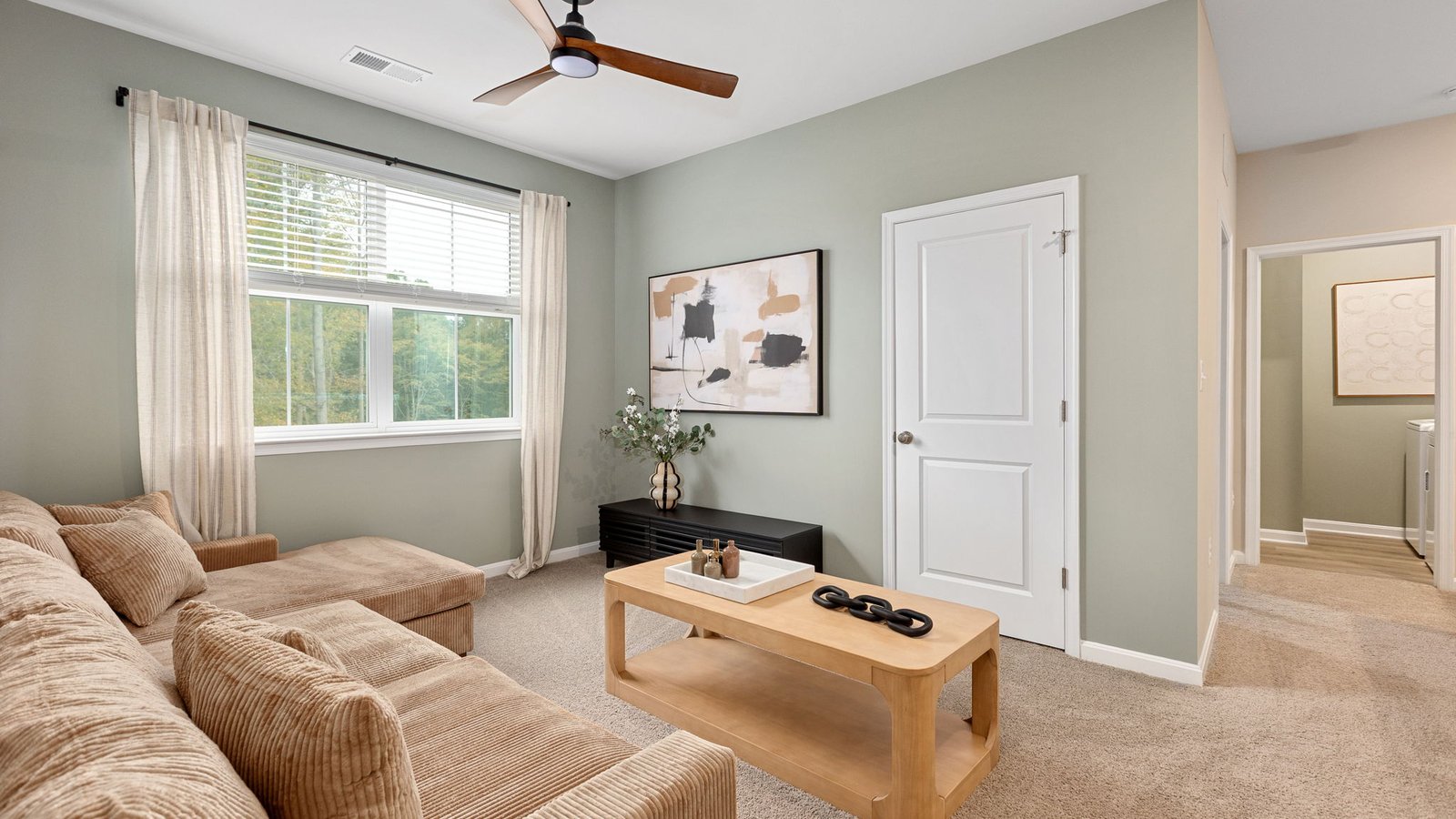 Spacious upstairs loft offering flexible living space in a new King George, VA home.