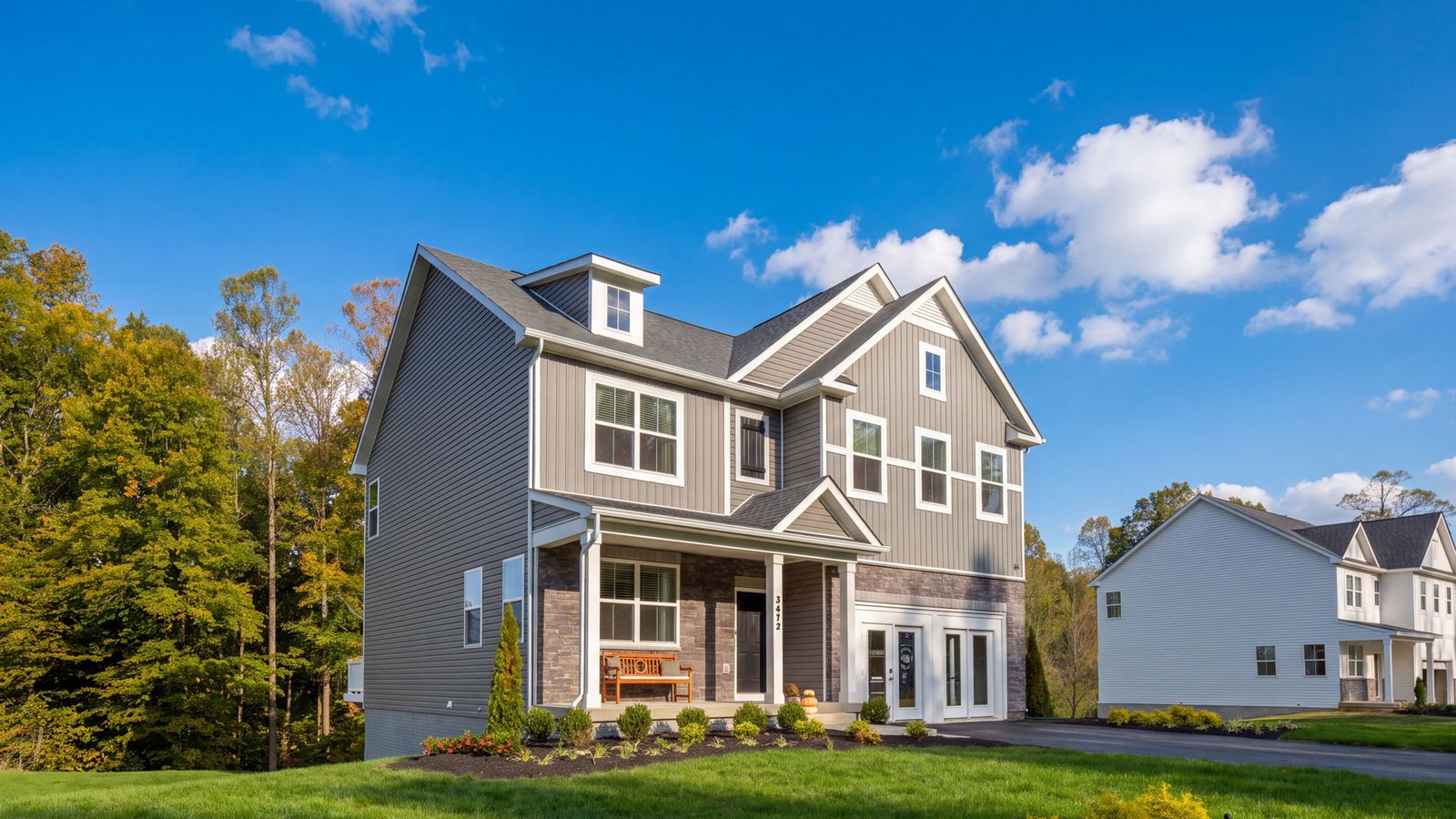 New single-family home in King George, VA, featuring a spacious homesite and welcoming front exterior.