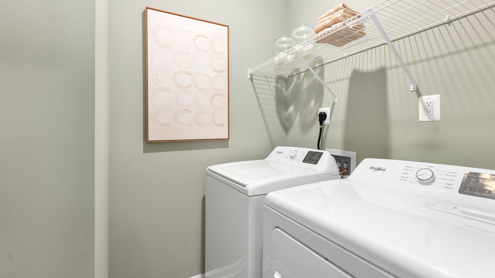Dedicated laundry room in a new single-family home in King George, Virginia.
