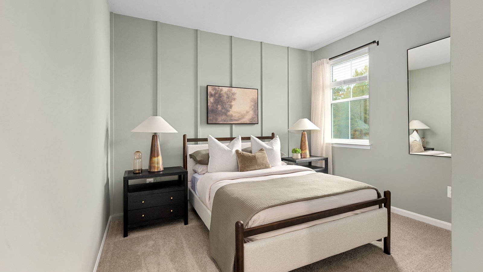 Comfortable secondary bedroom in a new construction home in King George, Virginia.