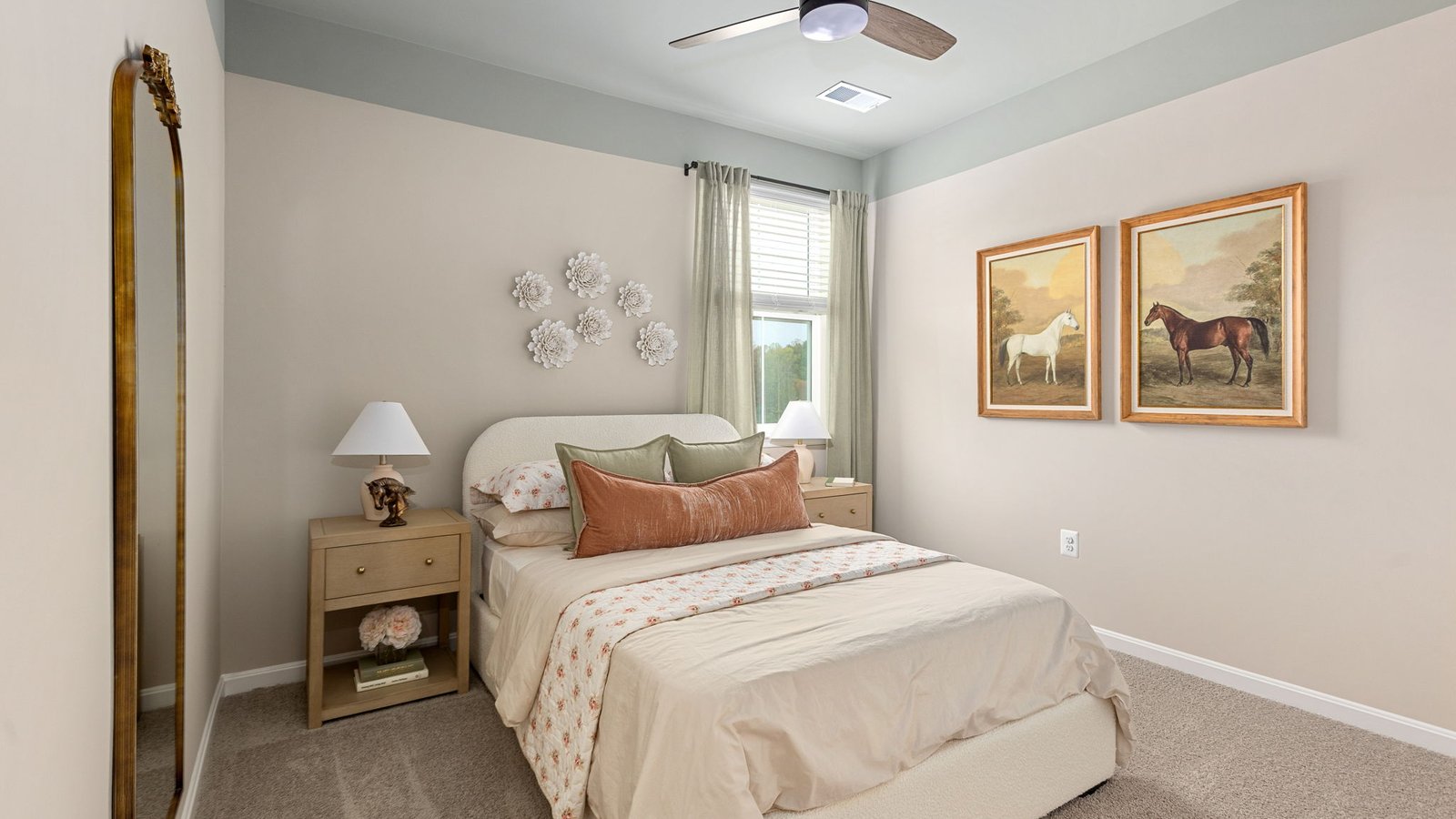 Comfortable secondary bedroom in a new construction home in King George, Virginia.