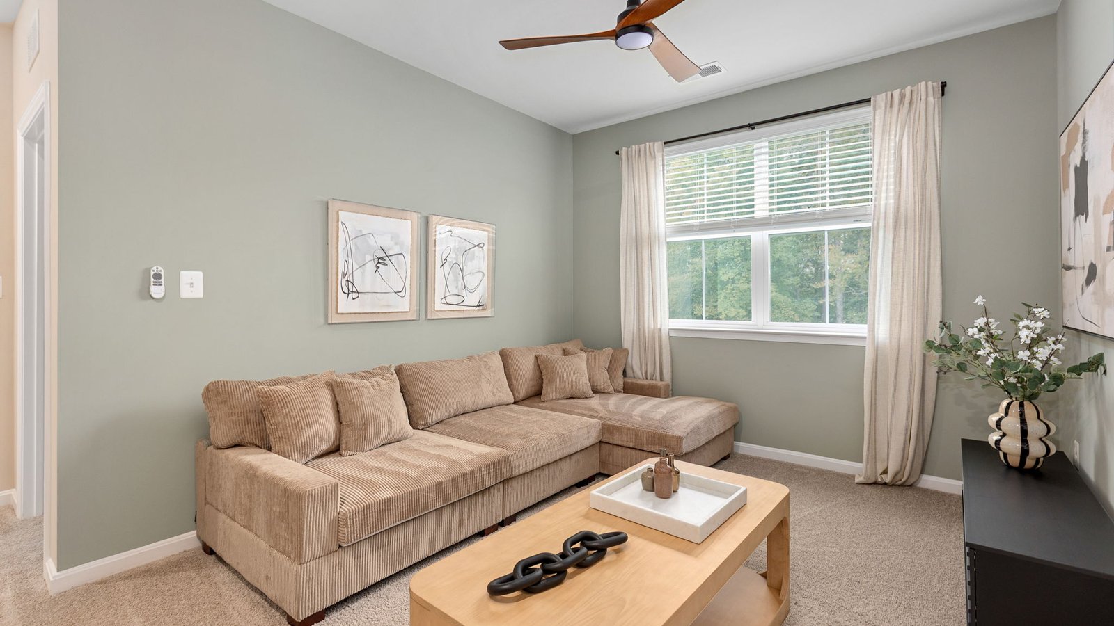 Spacious upstairs loft offering flexible living space in a new King George, VA home.