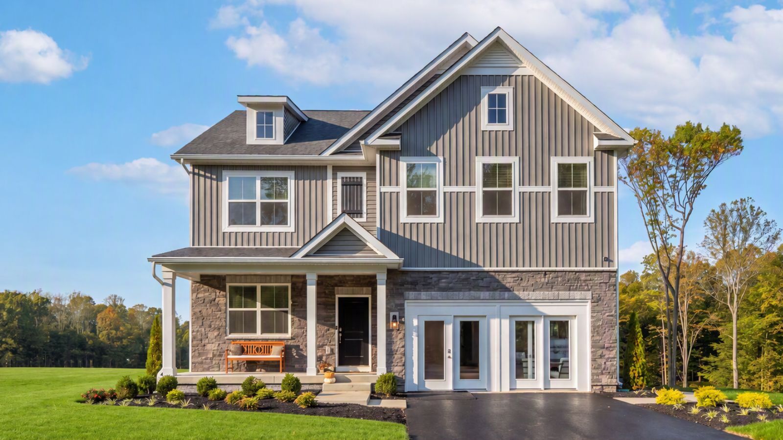 New single-family home in King George, VA, featuring a spacious homesite and welcoming front exterior.