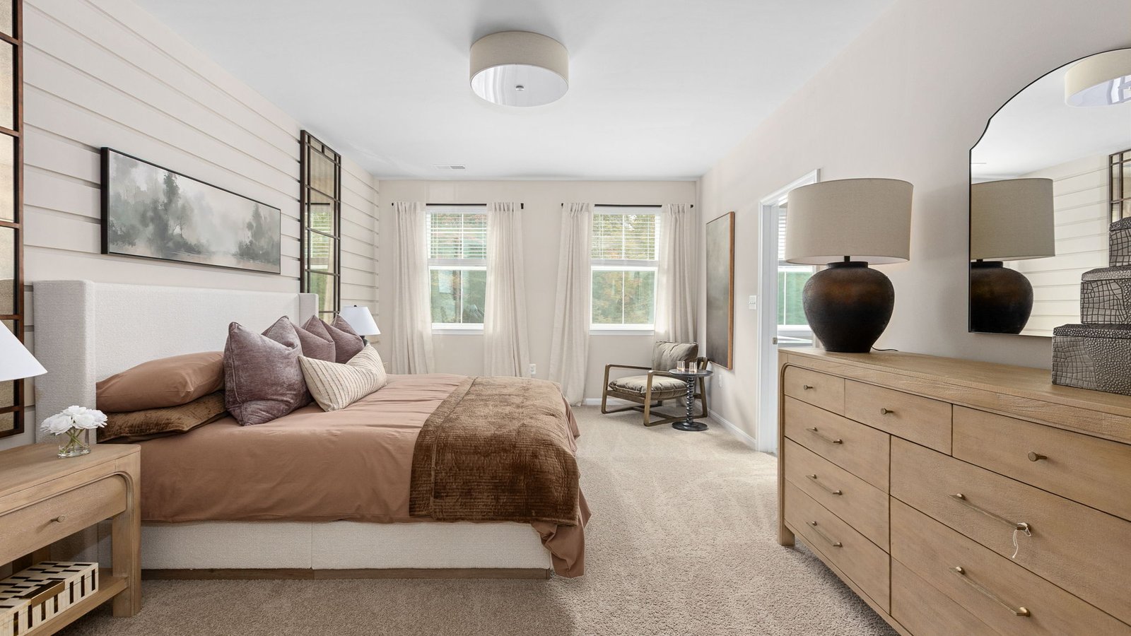 Spacious primary bedroom in a new single-family home in King George, VA.