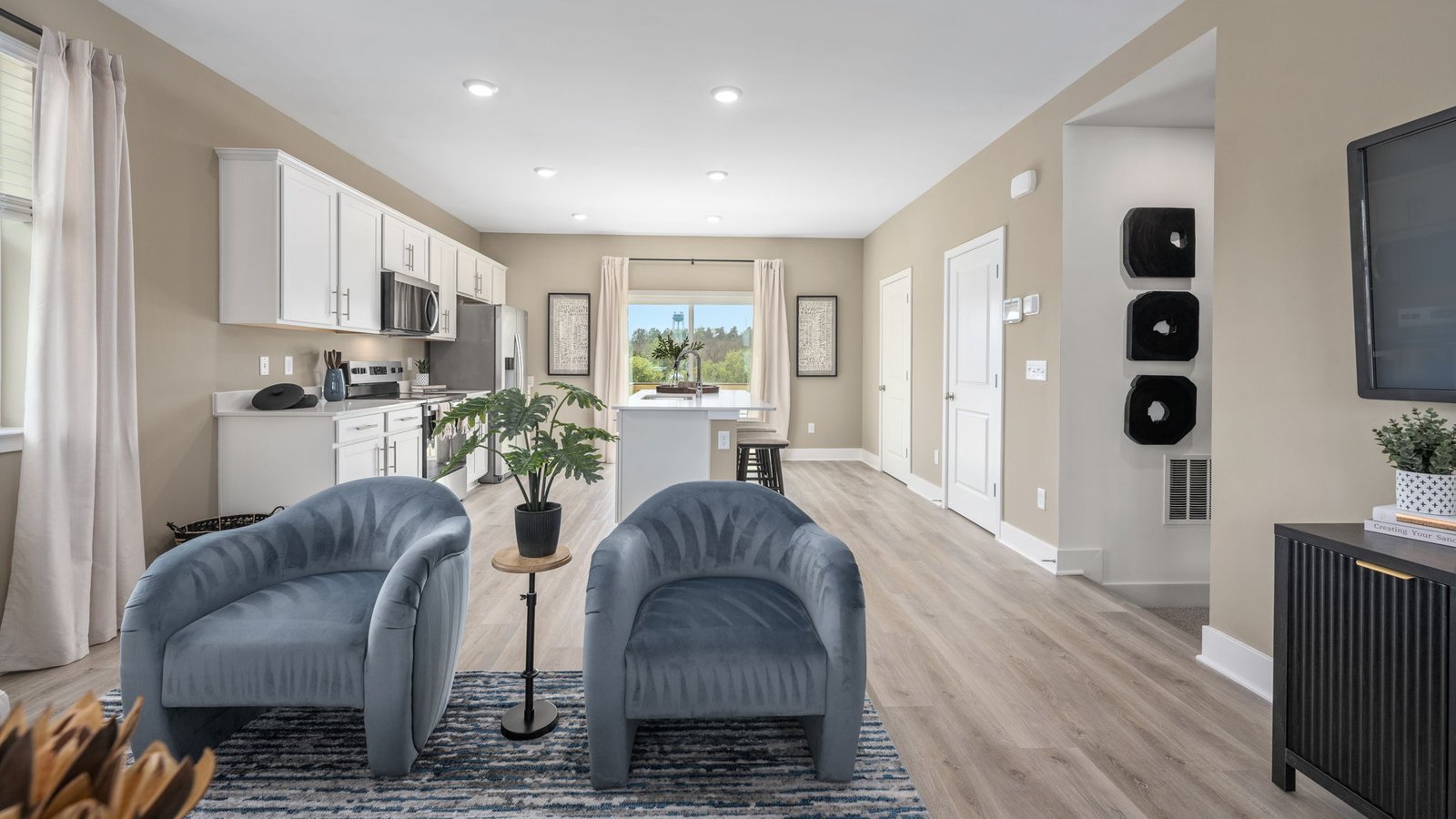 modern open concept living room