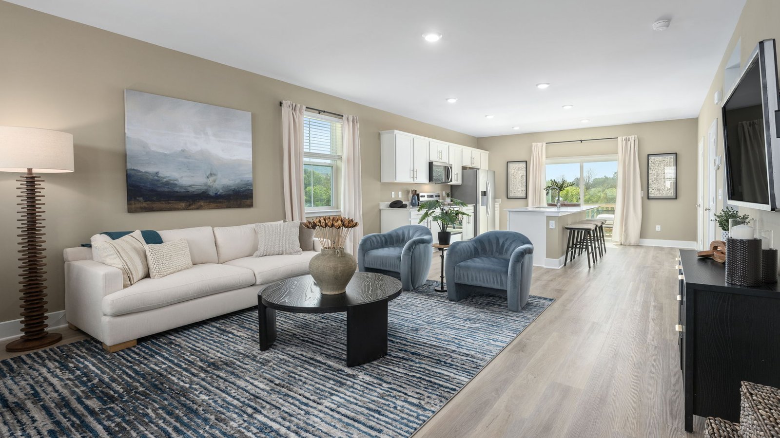 modern open concept living room