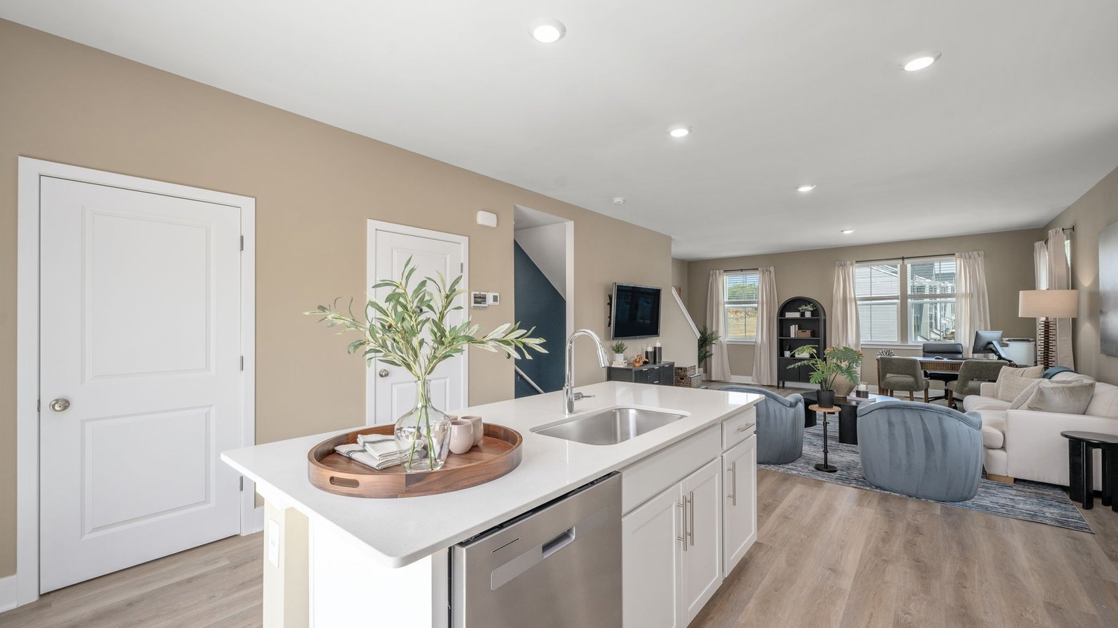 modern open concept kitchen
