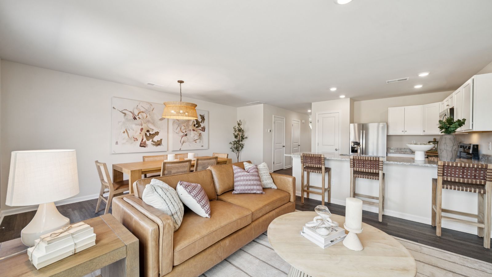 Open-concept living room in Waynesboro, VA townhome