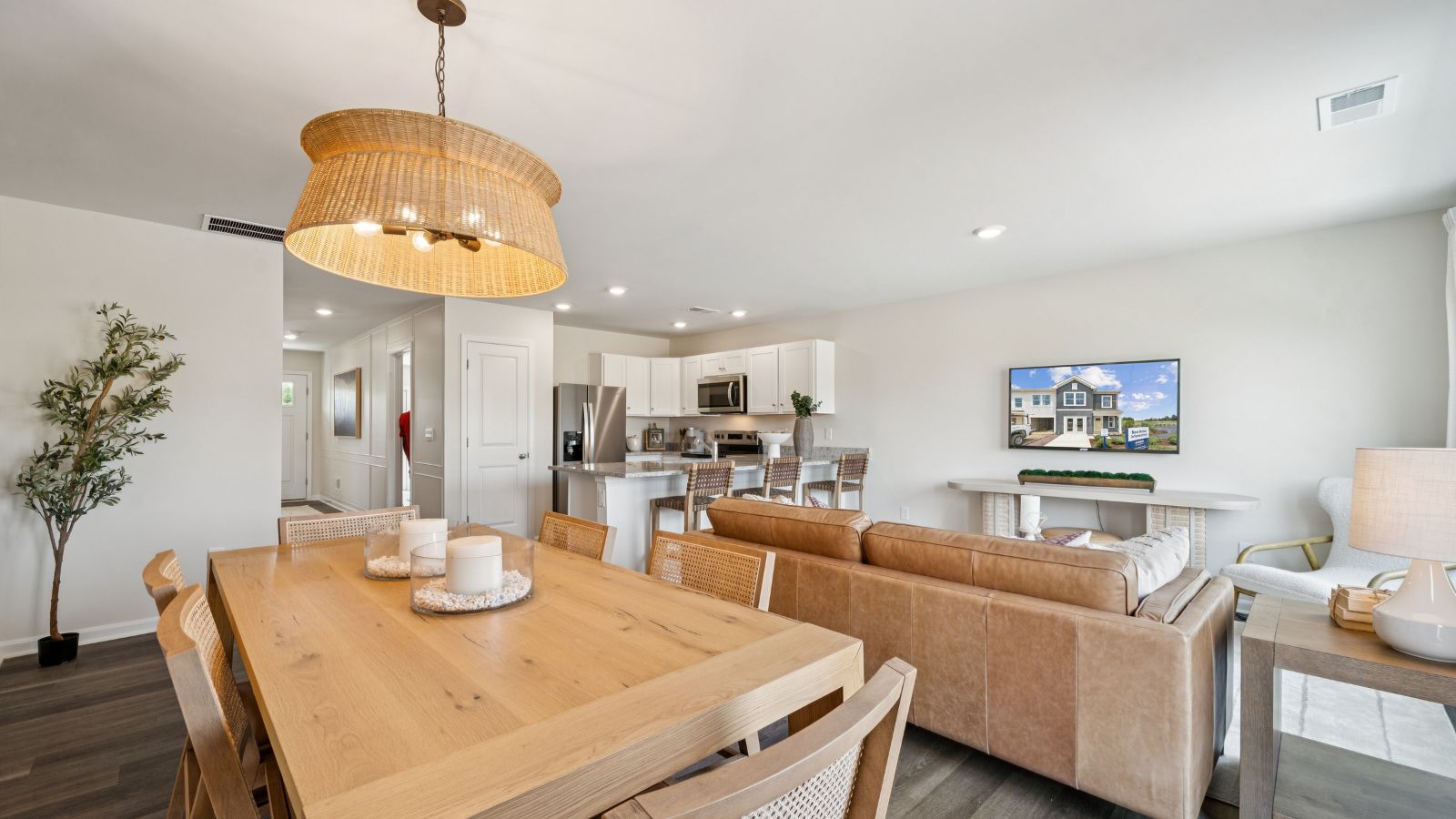 Open-concept living room in Waynesboro, VA townhome