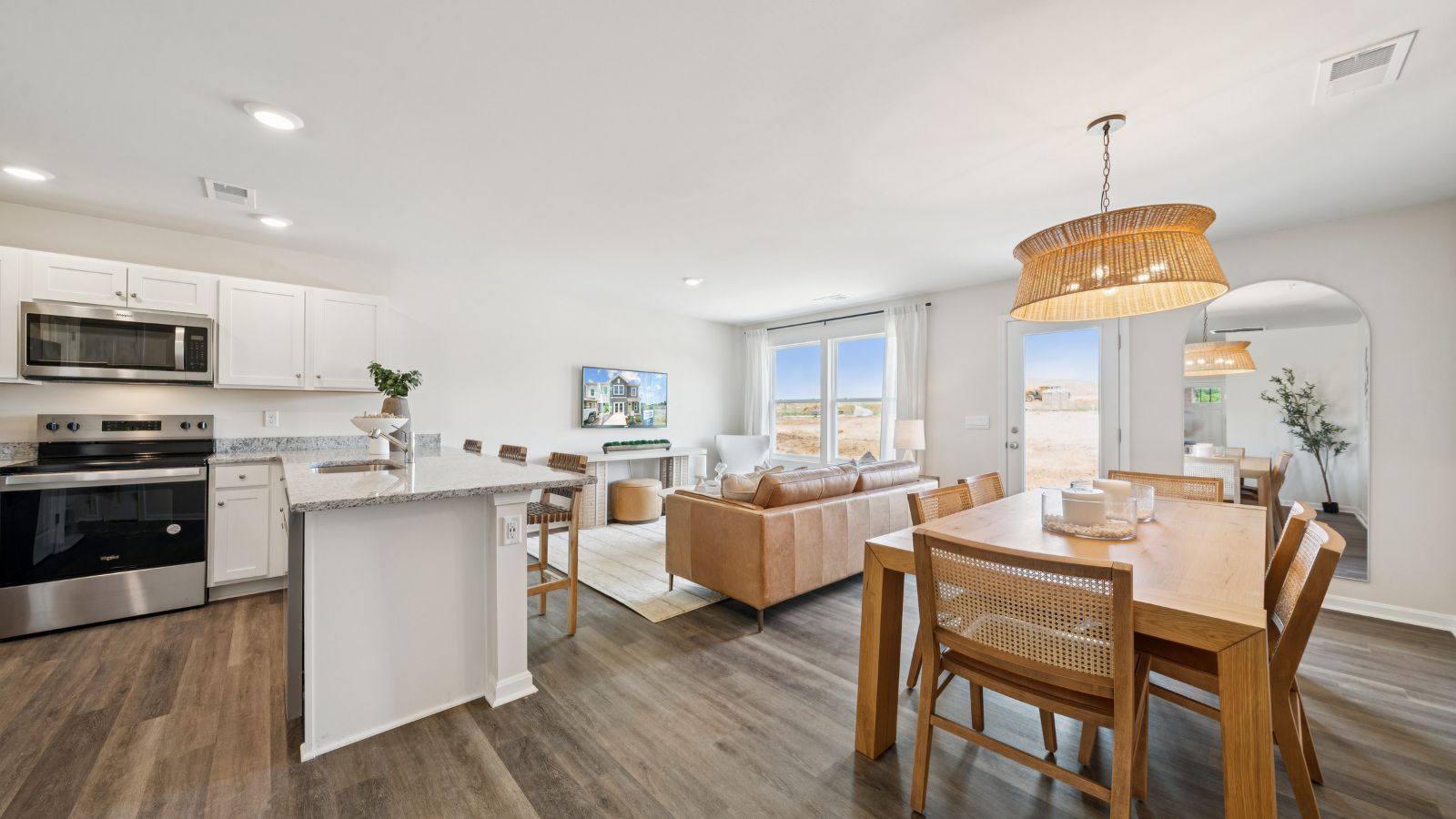 Open-concept living room in Waynesboro, VA townhome