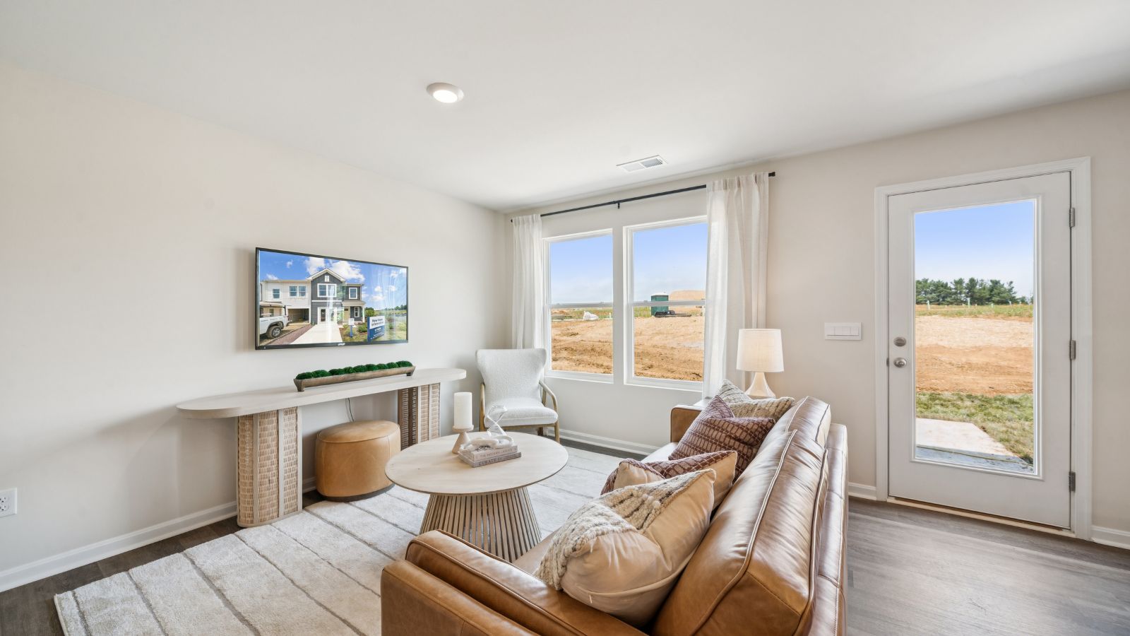 Open-concept living room in Waynesboro, VA townhome