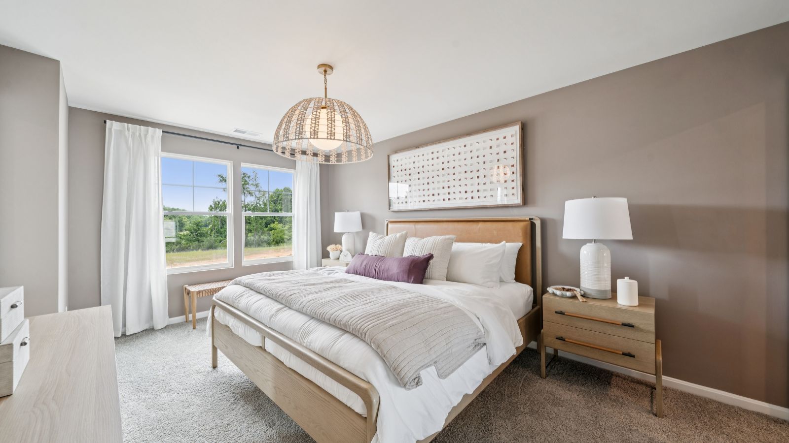 Primary bedroom in new townhome in Waynesboro, VA