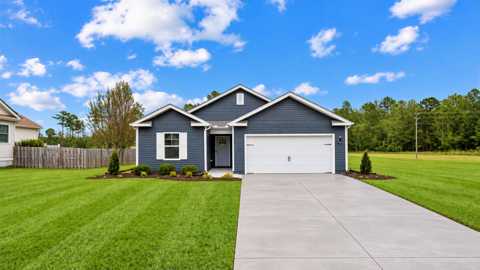 New single-family home in Staunton, VA featuring modern farmhouse architecture, stone accents, professional landscaping, and exceptional curb appeal.