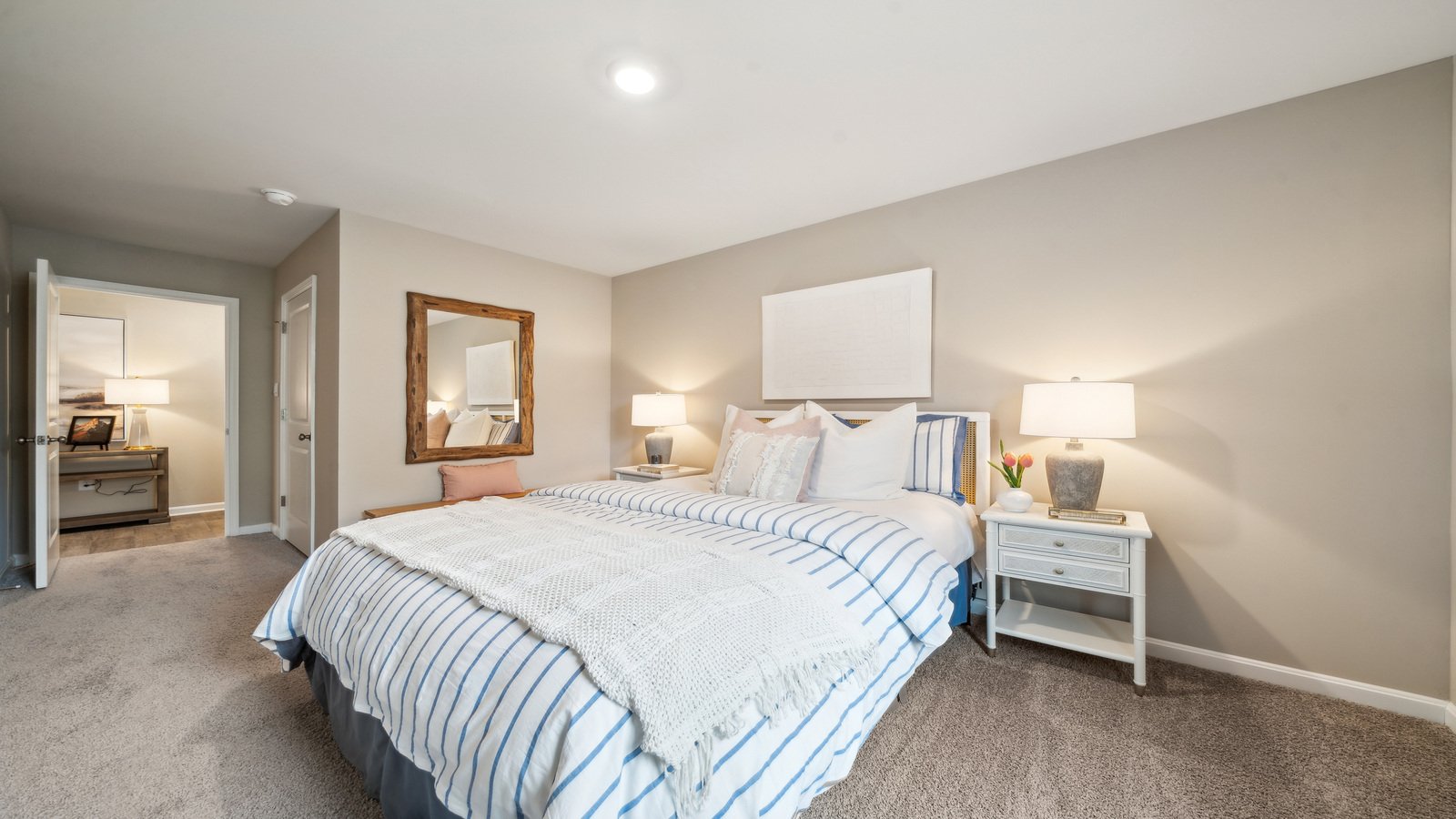 Secondary bedroom, flex-office, study, entertainment, game, craft room options in this D.R. Horton new construction home