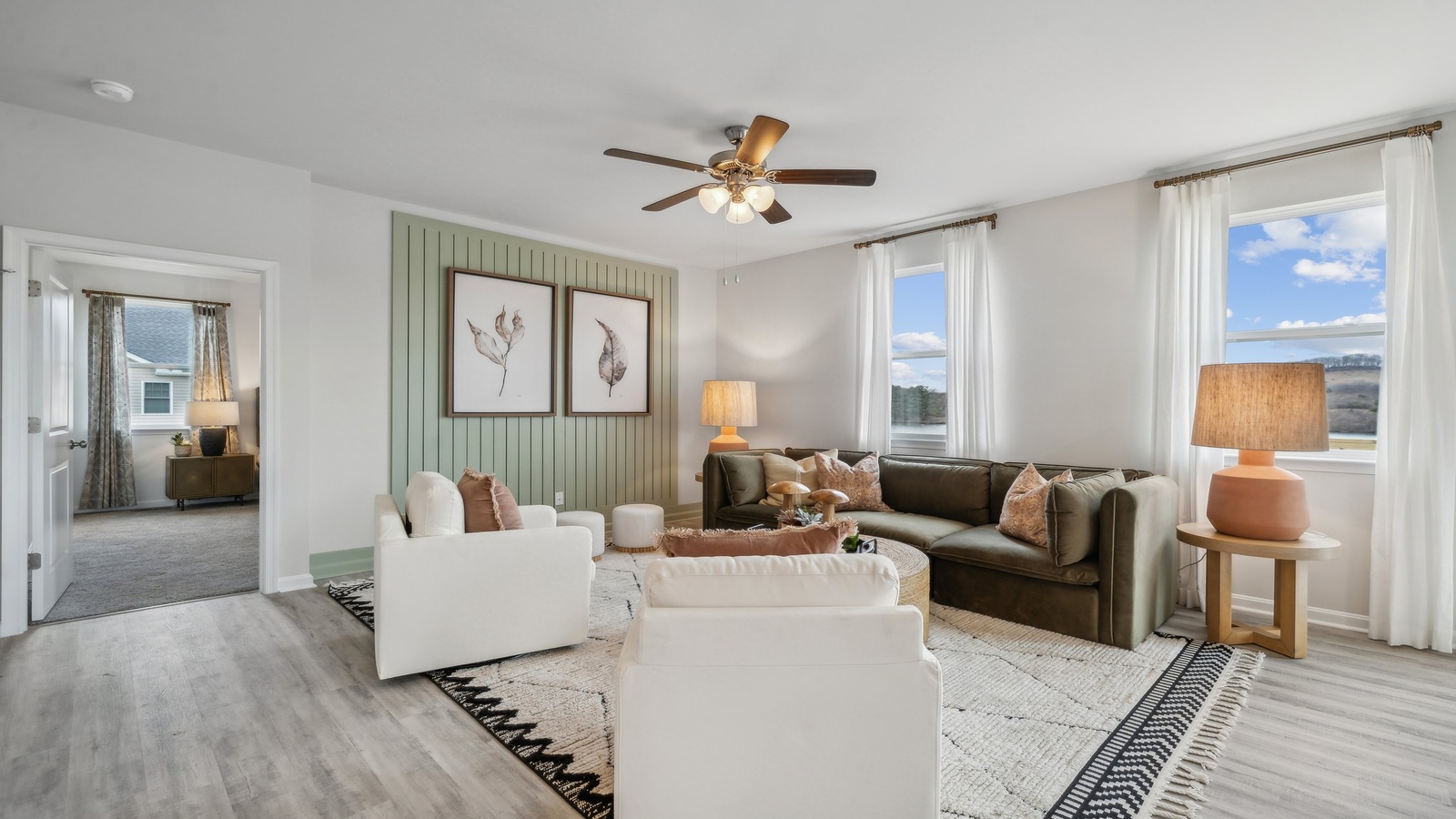 Living room features quality throughout, fresh open concept flow to the dining and outdoor areas, Eagle Ridge