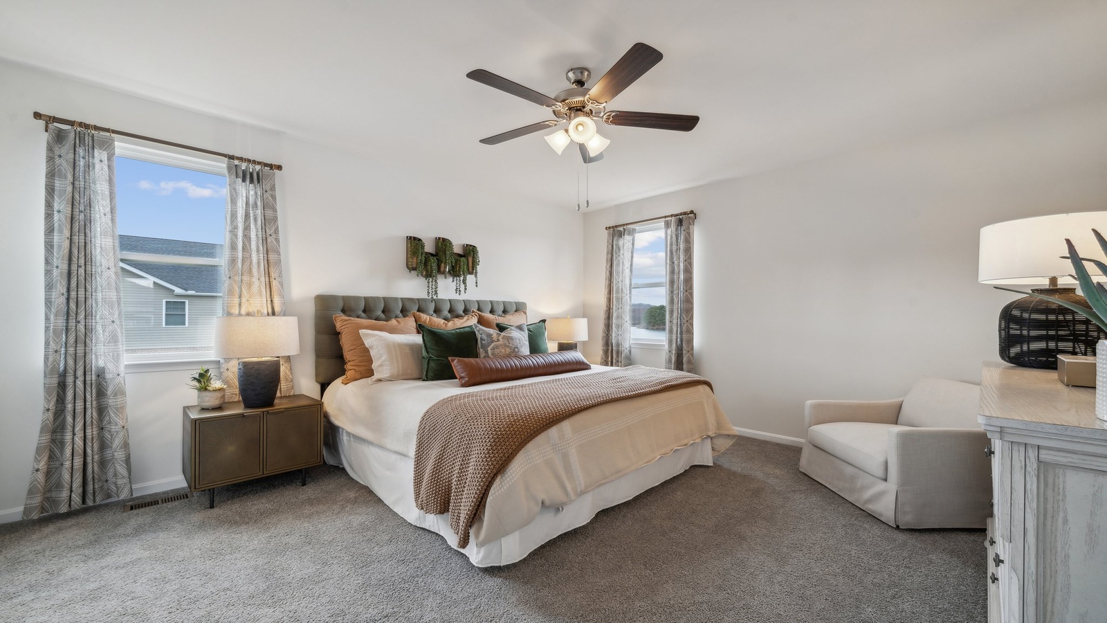 Primary bedroom designed with privacy and space in mind with a flow into a spa-inspired ensuite bathroom and walk-in closet