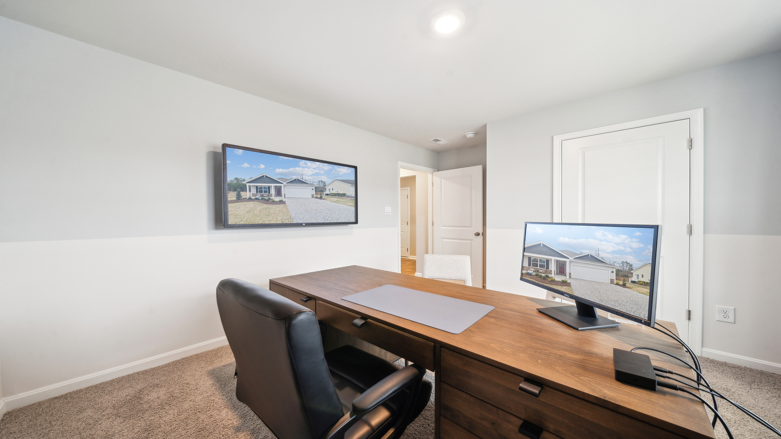 Secondary bedroom, flex-office, study, entertainment, game, craft room options in this D.R. Horton new construction home