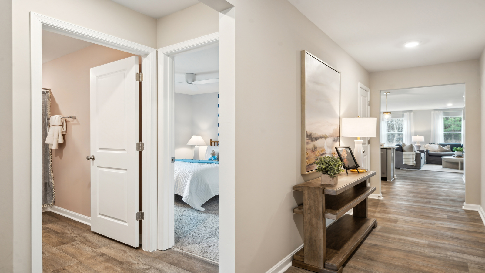 A foyer, entry hall inside front door, next to office, or sitting room adding a welcoming front, direct line of sight to home