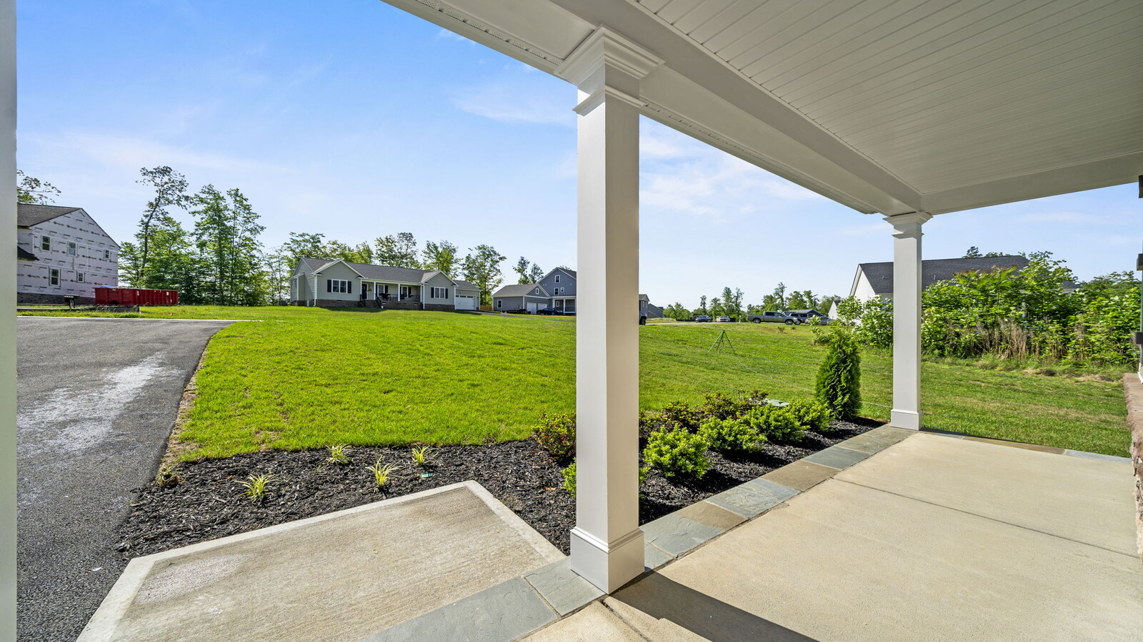 Staunton, VA, Spring Lakes By D.R. Horton one-story, garage, front porch view to street