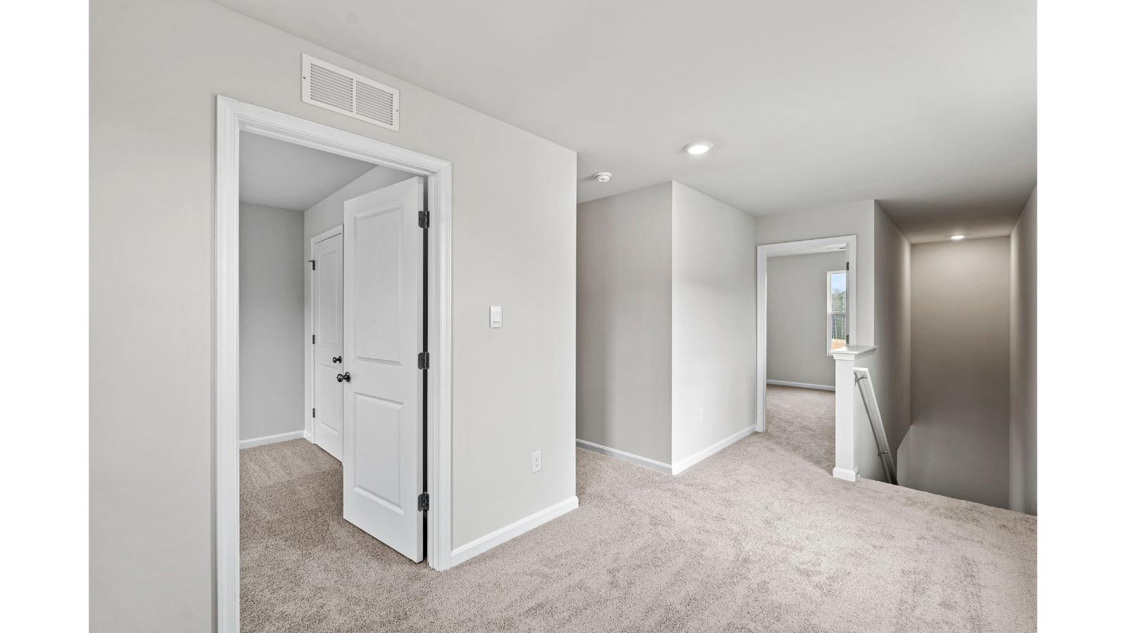 Loft + Secondary Bedroom Open layout upstairs ideal for multipurpose use, flows to bedrooms, bathroom, stair access