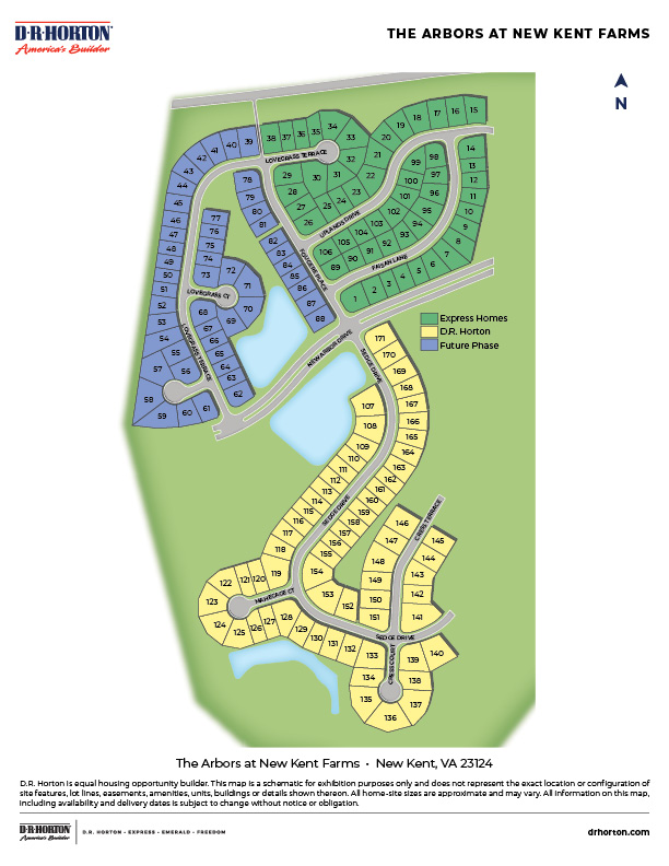 New Homes in Arbors at Farms of New Kent Express NEW KENT, VA D.R