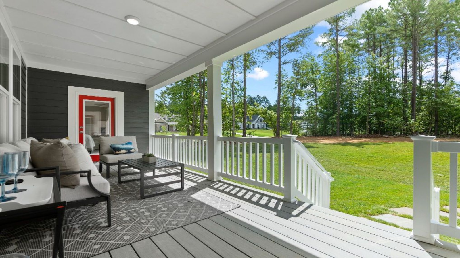 Red Oaks back porch main door entry, accessing the entrance in the new home, living areas access