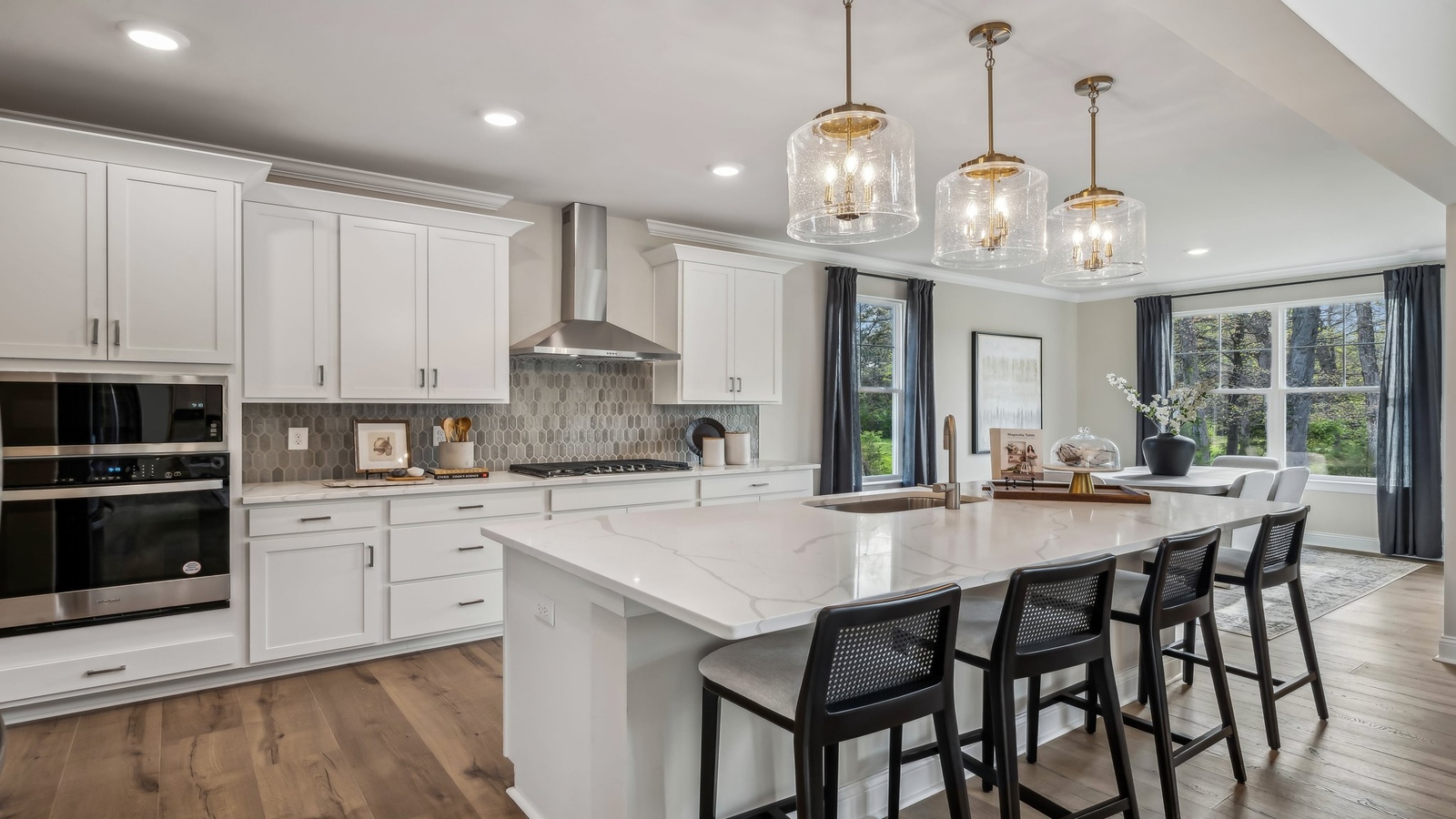 D.R. Horton crafted a unique designed two-story living area in Red Oaks residence