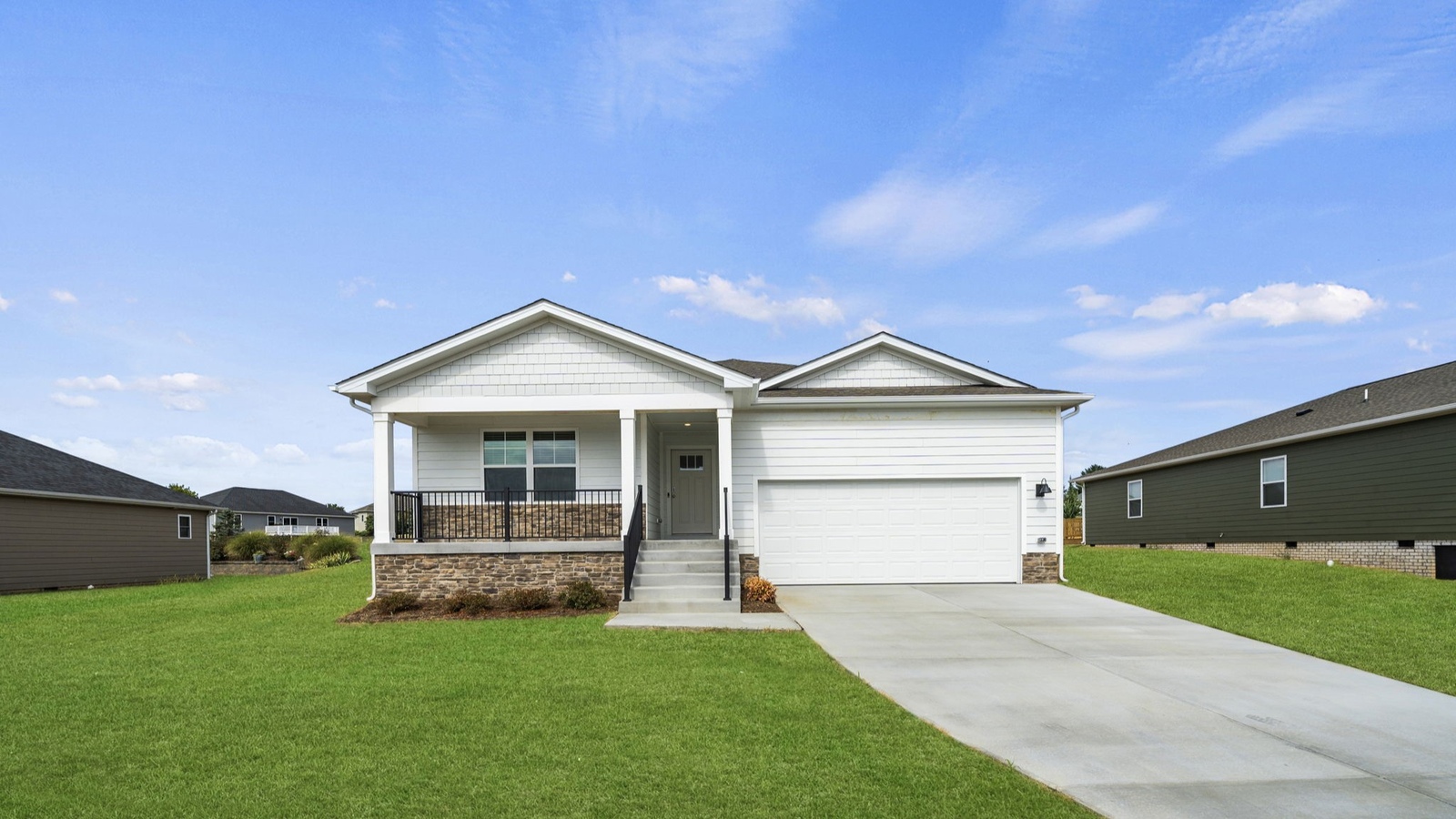 11020 Heron Creek Drive, North Prince George, VA, Chappell Creek By D.R. Horton two-car garage, porch, front yard grass