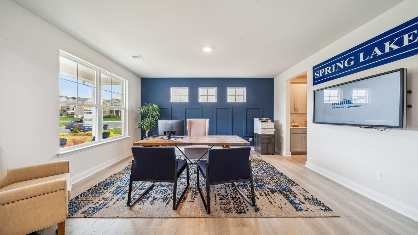 Open floor plan featuring kitchen island and Great Family-Living spaces in Copper Grove at Harpers Mill