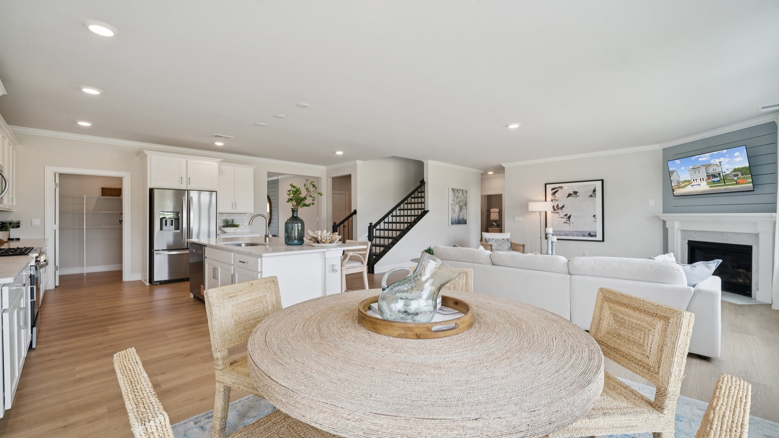 Living room built for adaptable daily living and entertaining with ample space, and Fresh Open Concept Design integration