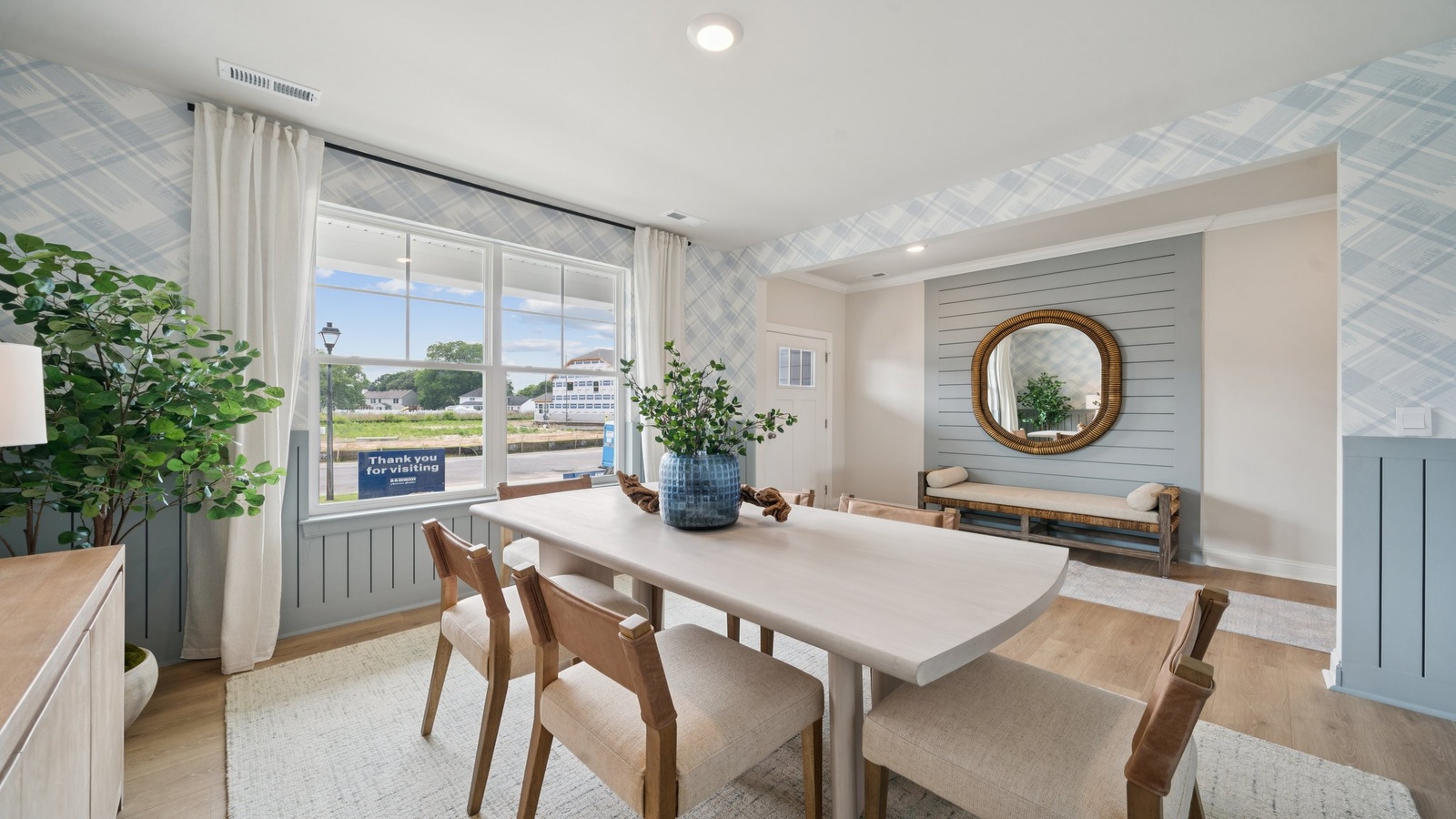 Dining room set at front of D.R. Horton home in Copper Grove at Harpers Mill community