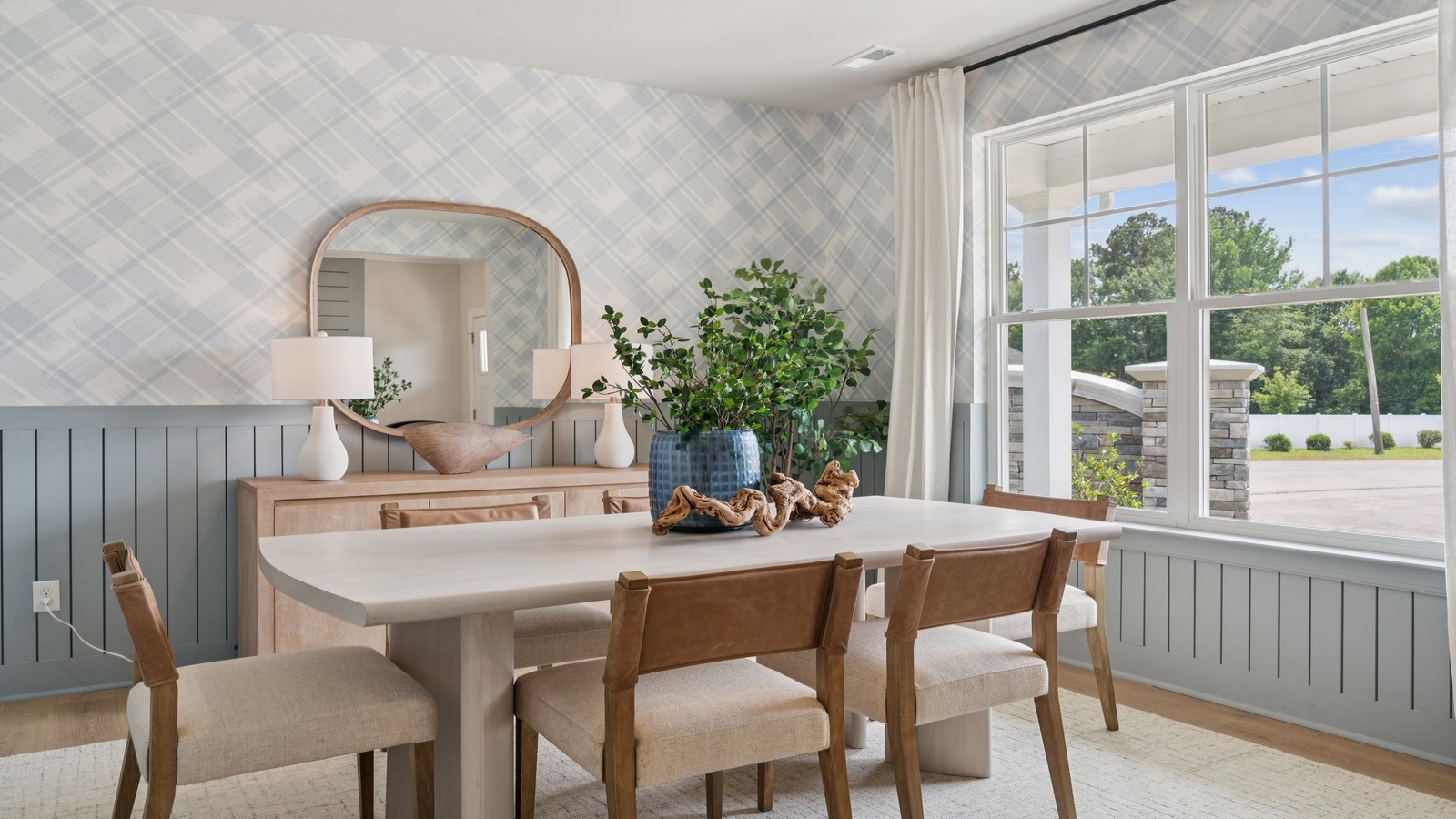 Dining room set at front of D.R. Horton home in Copper Grove at Harpers Mill community