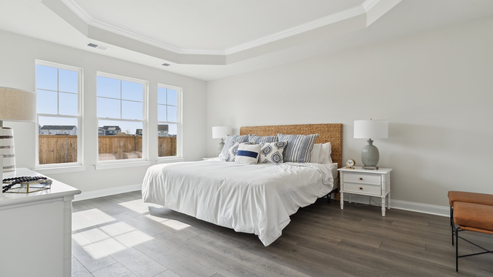 Primary suite includes separation from other bedrooms, in this modern-designed floor plan with ensuite and walk-in closet