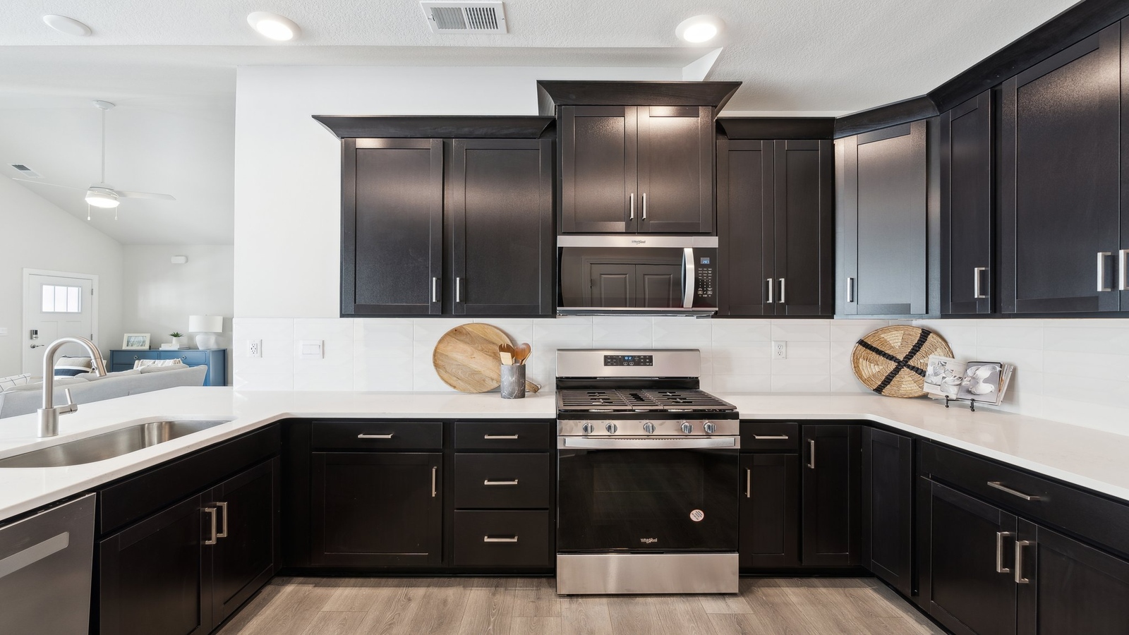 Island kitchen design offers Fresh Open Concepts with New appliances and ample storage Retreat at Edinburgh Farms